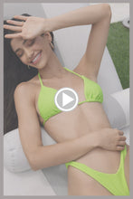 AMAZONIA - Seamless Triangle Top & Seamless Ruched Back Brazilian Tie Side Bottom • Wild Lime Influencer