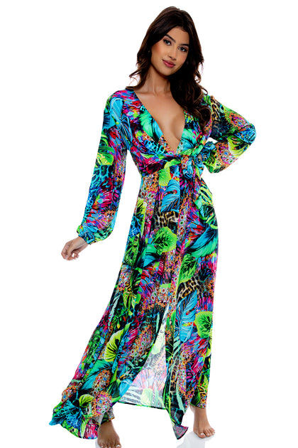 LULI'S SELVA - Belt Maxi Dress • Multicolor
