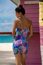 JUNGLE FEVER - Drawstring Halter Bodycon Cut Out Dress • Multicolor