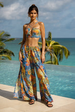 ISLA SALVAJE - Halter Ring Tube Top & Open Sides Wide Leg Pant • Multicolor