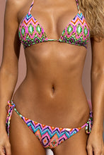 MIAMI SORBET - Seamless Triangle Top & Seamless Wavy Ruched Back Brazilian Tie Side Bottom • Multicolor