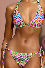 MIAMI SORBET - Triangle Halter Top & Seamless Full Tie Side Bottom • Multicolor