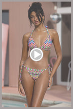 MIAMI SORBET - Triangle Halter Top & Seamless Full Tie Side Bottom • Multicolor