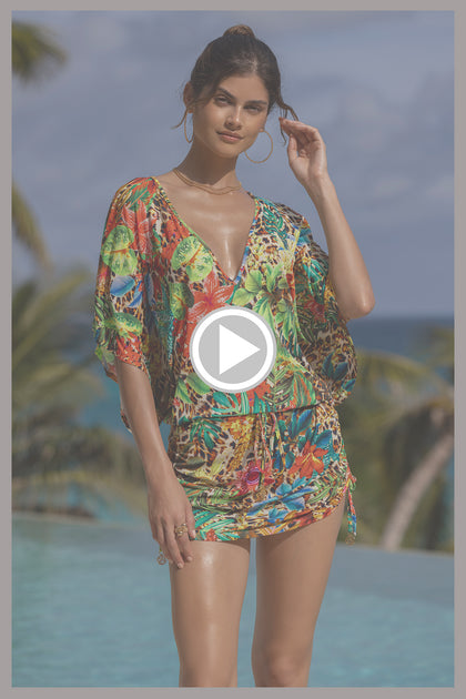 LUSH HORIZONS - Cabana V Neck Dress • Multicolor