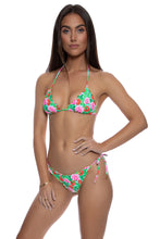 STRAWBERRY FIELDS - Wavy Luxe Stitch Triangle Top & Wavy Luxe Stitch Brazilian Tie Side Ruched Back Bottom • Multicolor