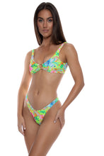 HIBISCUS DREAM - Ring Scoop Neck Drawstring Top & High Leg Brazilian Bottom • Multicolor