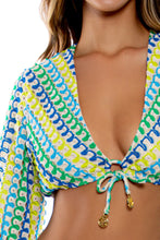 ISLAND BLUES - Bell Sleeve Crop Top & Seamless Full Tie Side Bottom • Multicolor