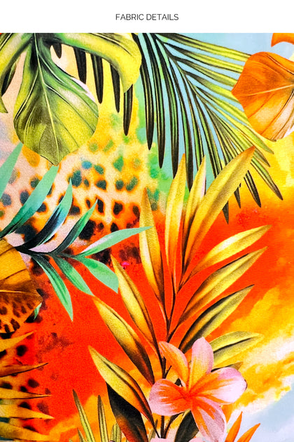 BIRDS OF PARADISE - Square Neck Laced Up One Piece • Multicolor