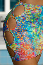 DECO GARDENS - Keyhole Rings Crop Top & Rings Cut Out Skirt • Multicolor