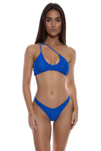 BRILLA - Multiway Keyhole Cross Neck Top & High Leg Brazilian Bottom • Electric Blue