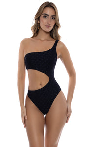 BRILLA - One Shoulder Asymmetrical Bodysuit • Black
