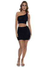 BRILLA - One Shoulder Top & Mini Skirt • Black