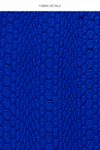 WAVY BABY - Seamless Triangle Top & Seamless Wavy Ruched Back Brazilian Tie Side Bottom • Blue