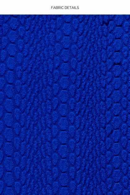 WAVY BABY - Seamless Triangle Top & Seamless Wavy Ruched Back Brazilian Tie Side Bottom • Blue