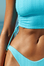 WAVY BABY - Drawstring Tube Top & High Leg Brazilian Bottom • Caribe Blue