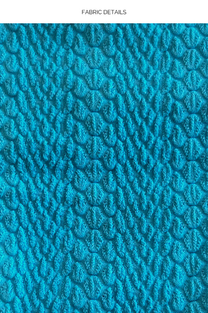 WAVY BABY - Asymmetric Ring Top & Mini Skirt • Caribe Blue