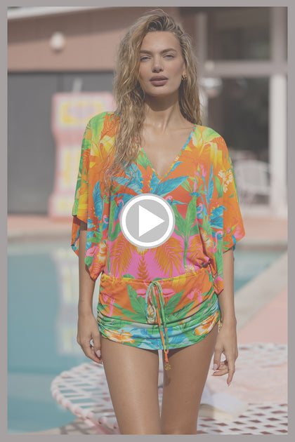 PALM BREEZE - Cabana V Neck Dress • Multicolor
