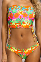 PALM BREEZE - Wavy Luxe Stitch Drawstring Tube Top & Wavy Luxe Stitch Full Ruched Back Bottom • Multicolor