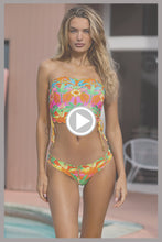 PALM BREEZE - Wavy Luxe Stitch Drawstring Tube Top & Wavy Luxe Stitch Full Ruched Back Bottom • Multicolor