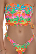 PALM BREEZE - Wavy Luxe Stitch Drawstring Tube Top & Wavy Luxe Stitch High Leg Brazilian Bottom • Multicolor