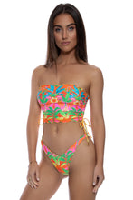 PALM BREEZE - Wavy Luxe Stitch Drawstring Tube Top & Wavy Luxe Stitch High Leg Brazilian Bottom • Multicolor