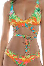 PALM BREEZE - Wavy Luxe Stitch Criss Cross Wrap Top & Wavy Luxe Stitch Full Ruched Back Bottom • Multicolor