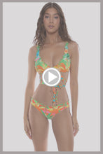 PALM BREEZE - Wavy Luxe Stitch Criss Cross Wrap Top & Wavy Luxe Stitch Full Ruched Back Bottom • Multicolor