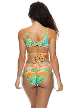 PALM BREEZE - Wavy Luxe Stitch Criss Cross Wrap Top & Wavy Luxe Stitch High Waist Ruched Back Bottom • Multicolor