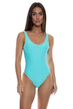 FOREVER LULI - Wavy Luxe Stitch Tank One Piece • Aqua