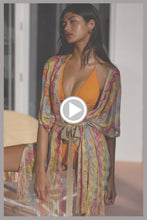 MIAMI ERA - Open Front Tie Short Poncho • Multicolor