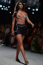 MIAMI DAYDREAM - Double Loop Bandeau Crop Top  & Mini Skirt • Multicolor Runway