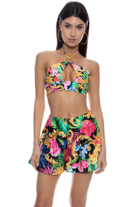 LOVE BY THE SUN - Ring Halter Peek A Boo Top & Short • Multicolor