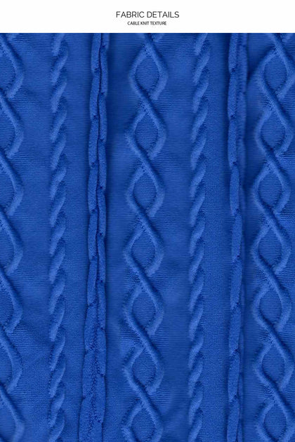 LOST AT SEA - Triangle Halter Top & Seamless Full Ruched Back Bottom • Royal Blue