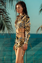 GODDESS VIBES - Collared Wrap Crop Top & Scrunch Up Mini Skirt • Multicolor