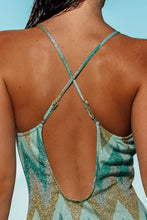 QUEEN LULI - Cross Back Long Dress • Multi Green