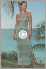 QUEEN LULI - Cross Back Long Dress • Multi Green