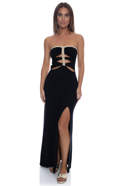 SAIL ON - Braided Long Dress • Black