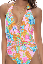 SHE'S CUTE - Deep V Ring One Piece • Multicolor