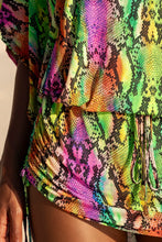 ELECTRIC SKIN - Cabana V Neck Dress • Multi Neon