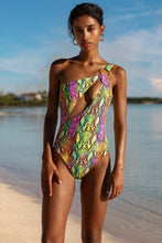 ELECTRIC SKIN - Asymmetrical Cut Out Ring Bodysuit • Multi Neon
