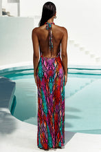 ELECTRIC SKIN - Halter Neck Cut Out Long Dress • Multicolor