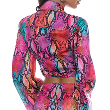 ELECTRIC SKIN - Cropped Tie Shirt