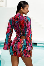 ELECTRIC SKIN - Cropped Tie Shirt & Skort • Multicolor