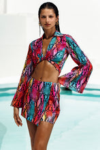 ELECTRIC SKIN - Cropped Tie Shirt & Skort • Multicolor