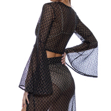 BUZZING - Bell Sleeve Scrunched Crop Top