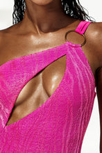 WAVE CHASER - Asymmetrical Cut Out Ring Bodysuit • Fuchsia