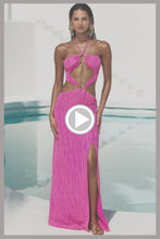 WAVE CHASER - Double Loop Bandeau Long Dress • Fuchsia