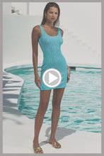 WAVE CHASER - Bodycon Tank Mini Dress • Aqua