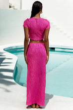 WAVE CHASER - Crop Top & Twist Front Skirt • Fuchsia