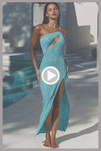 WAVE CHASER - Asymmetrical Cut Out Maxi Dress • Aqua